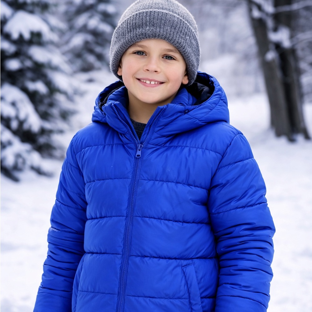 Swiss Tech Kid's Winter Puffer Jacket Size XXL 18 Blue Performance Gear